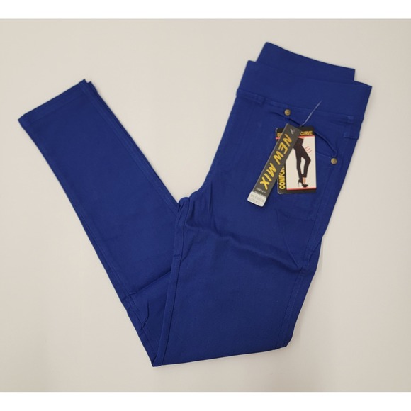 New Mix Denim - New Mix Comfort Control Royal Blue Curve Jeggings M/L Med Large Stretch #D0023A